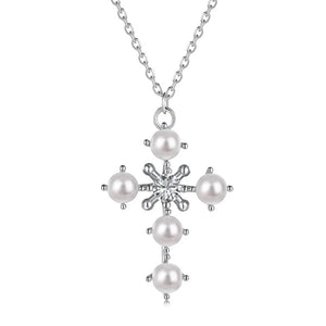 S925 Sterling Silver Pearl Necklace Women's Versatile Pendant Fashionable