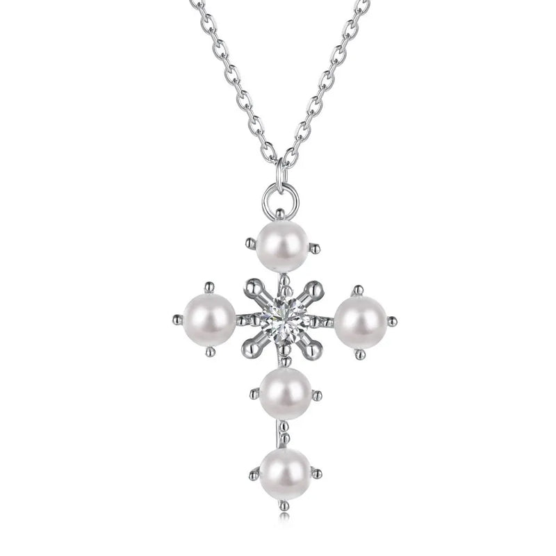 S925 Sterling Silver Pearl Necklace Women's Versatile Pendant Fashionable