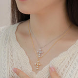 S925 Sterling Silver Pearl Necklace Women's Versatile Pendant Fashionable