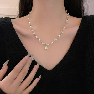 S925 Silver Pearl Necklace for Women, Luxury Beaded Sweater Chain