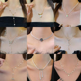 S925 Silver Pearl Necklace for Women, Luxury Beaded Sweater Chain