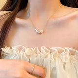 S925 Silver Pearl Necklace for Women, Luxury Beaded Sweater Chain