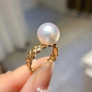 925 Silver Pearl Ring Base for 8-10mm Bead DIY Jewelry Making