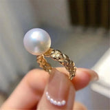 925 Silver Pearl Ring Base for 8-10mm Bead DIY Jewelry Making