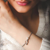 S925 Sterling Silver Pearl Round Bead OT Buckle Bracelet