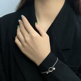 S925 Sterling Silver Pearl Round Beads OT Buckle Chain Bracelets