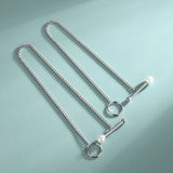 S925 Sterling Silver Pearl Round Beads OT Buckle Chain Bracelets