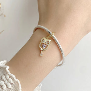 S925 Sterling Silver Owl Pendant Necklace Bracelet DIY Accessories
