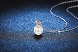 S925 Silver Pendant Mosang Stone Pearl Necklace Edition Chain Women's Necklace