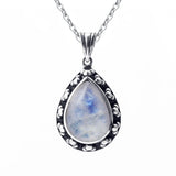 Moonstone Pendant Necklace Retro Style Large Pear Shape 10*14