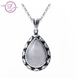 Moonstone Pendant Necklace Retro Style Large Pear Shape 10*14