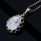 Moonstone Pendant Necklace Retro Style Large Pear Shape 10*14