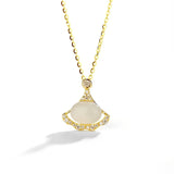 S925 Silver Pendant Necklace Hetian Jade Vintage Style High-quality Women