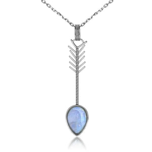 Moonstone Sandstone Necklace Sterling Silver 925 Pendant 9X13MM Pear Shape