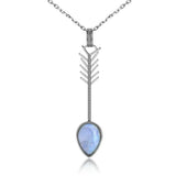 Moonstone Sandstone Necklace Sterling Silver 925 Pendant 9X13MM Pear Shape