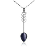 Moonstone Sandstone Necklace Sterling Silver 925 Pendant 9X13MM Pear Shape