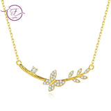 S925 Silver Butterfly Pendant Necklace Zirconium Wedding Jewelry