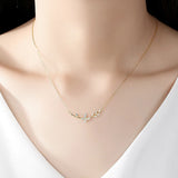 S925 Silver Butterfly Pendant Necklace Zirconium Wedding Jewelry