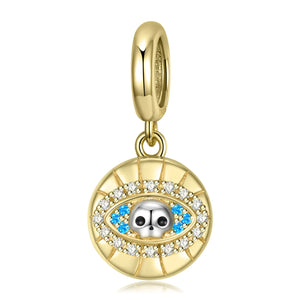 S925 Skull Head Eye Pendant with Cross-border Bracelet Beads
