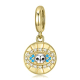 S925 Skull Head Eye Pendant with Cross-border Bracelet Beads