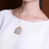 S925 Silver Pendant Personalized Lucky Hetian Jade Jade
