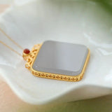 S925 Silver Pendant Personalized Lucky Hetian Jade Jade
