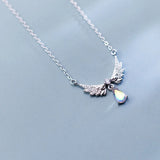 S925 Sterling Silver Sweet Wings Zircon Pendant