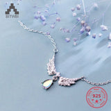 S925 Sterling Silver Sweet Wings Zircon Pendant