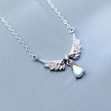 S925 Sterling Silver Sweet Wings Zircon Pendant
