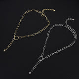 S925 Sterling Silver Personalized Cold Wind Square Chain Collarbone Necklace