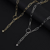 S925 Sterling Silver Personalized Cold Wind Square Chain Collarbone Necklace