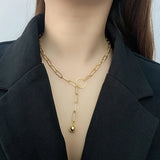 S925 Sterling Silver Personalized Cold Wind Square Chain Collarbone Necklace