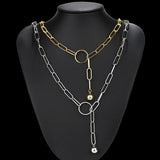 S925 Sterling Silver Personalized Cold Wind Square Chain Collarbone Necklace