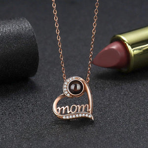 S925 Silver Personalized Heart Photo Projection Necklace Gift