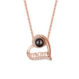 S925 Silver Personalized Heart Photo Projection Necklace Gift