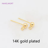 925 Sterling Silver Plated Ball Stud Earring Base DIY Jewelry