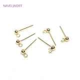 925 Sterling Silver Plated Ball Stud Earring Base DIY Jewelry
