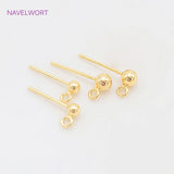 925 Sterling Silver Plated Ball Stud Earring Base DIY Jewelry