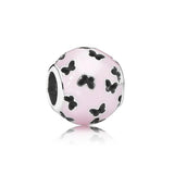 S925 Silver Pink Butterflies Beads for Charm Bracelets