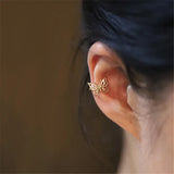 Sterling Silver Butterfly Ear Clip No Pierced Ears Sweet Temperament Earrings
