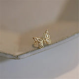 Sterling Silver Butterfly Ear Clip No Pierced Ears Sweet Temperament Earrings