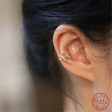 Sterling Silver Butterfly Ear Clip No Pierced Ears Sweet Temperament Earrings