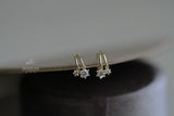 Sterling Silver Plated 14K Ear Set with Zirconium Diamond