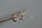 Sterling Silver Plated 14K Ear Set with Zirconium Diamond