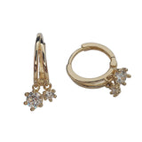 Sterling Silver Plated 14K Ear Set with Zirconium Diamond