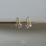 Sterling Silver Plated 14K Ear Set with Zirconium Diamond