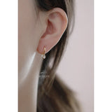 Sterling Silver Plated 14K Ear Set with Zirconium Diamond