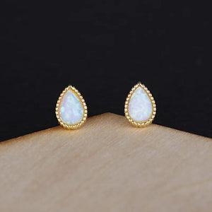 Opal Earrings 925 Sterling Silver Plated 14K for Women