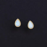 Opal Earrings 925 Sterling Silver Plated 14K for Women