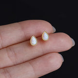 Opal Earrings 925 Sterling Silver Plated 14K for Women